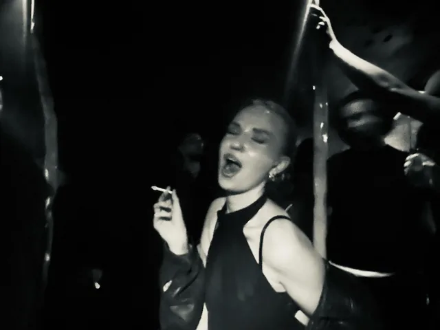 A night out, black and white